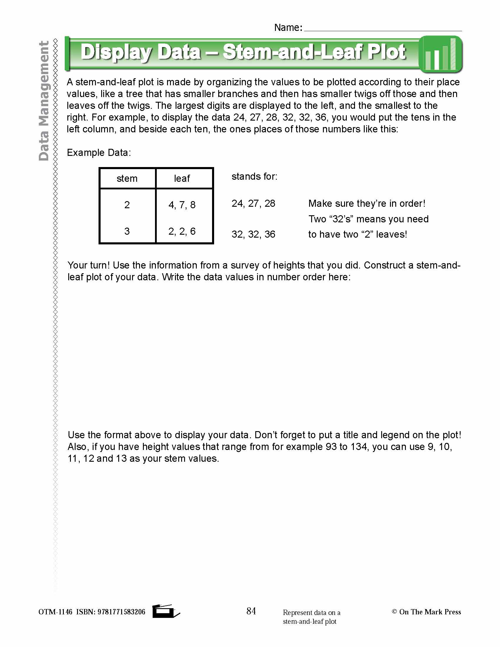 Fourth Grade Data Management  Lesson Plans Aligned to Common Core