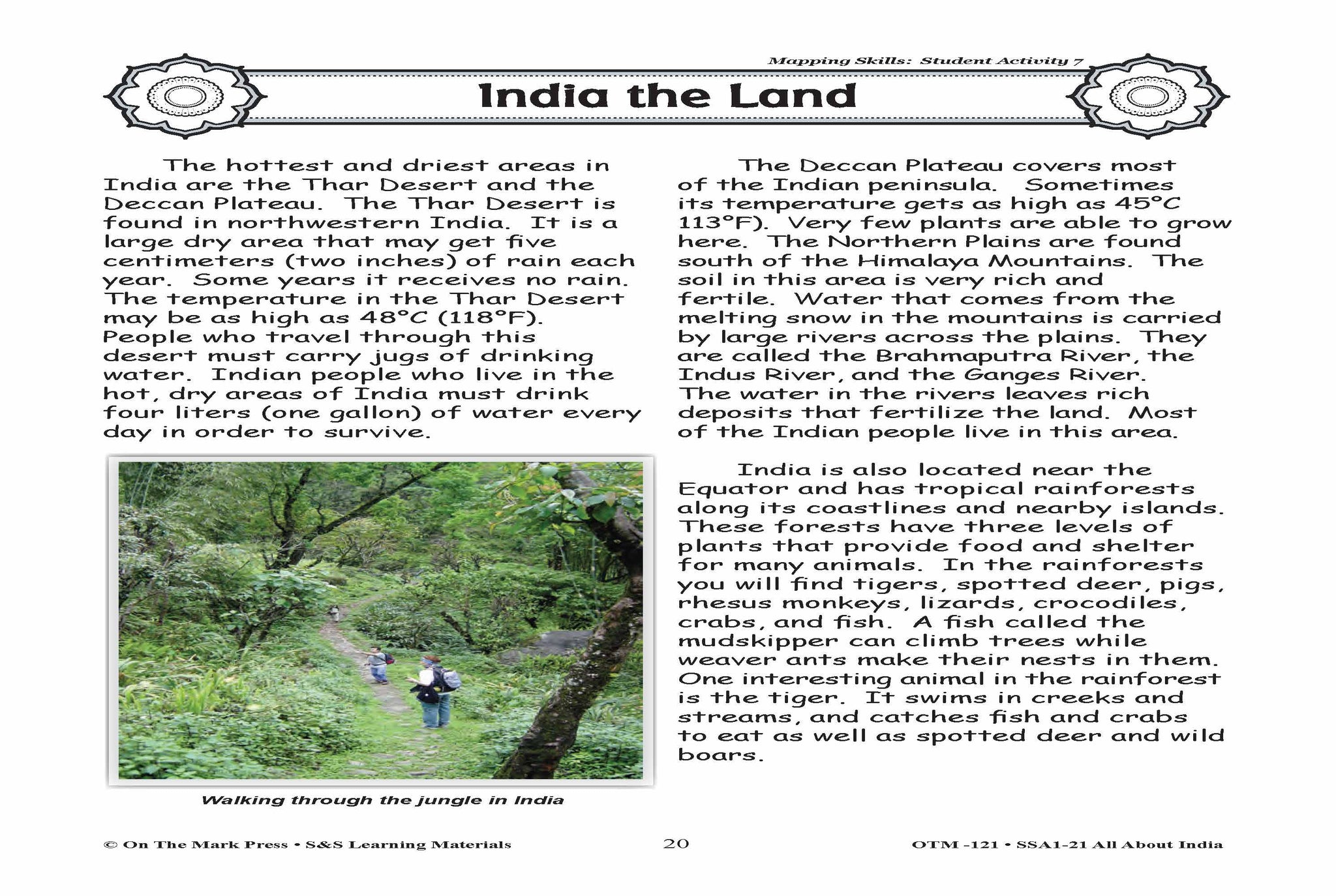 Geographical Areas of India Grades 3-5 Lesson Plan