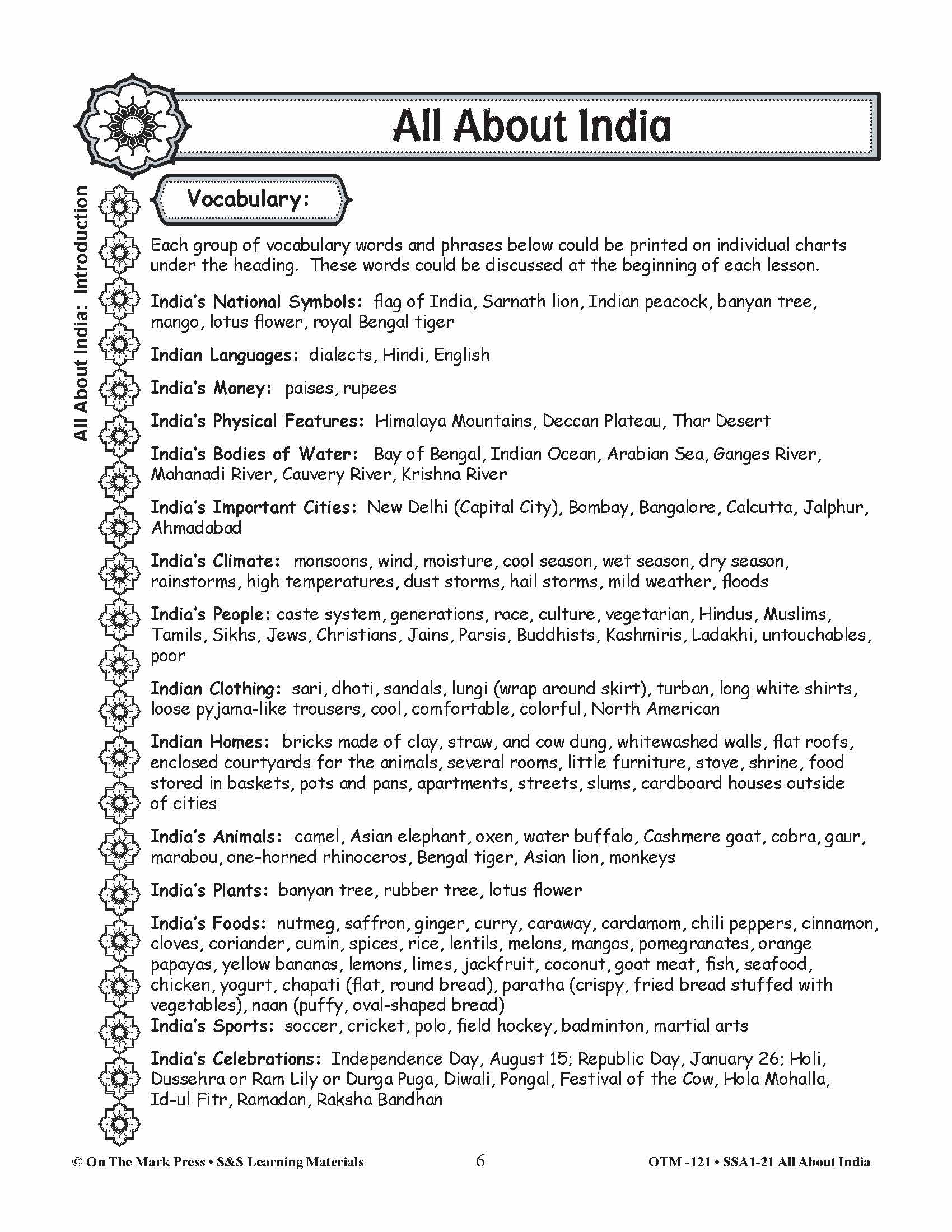 The Indian People and Family Life Grades 3-5 Lesson Plan