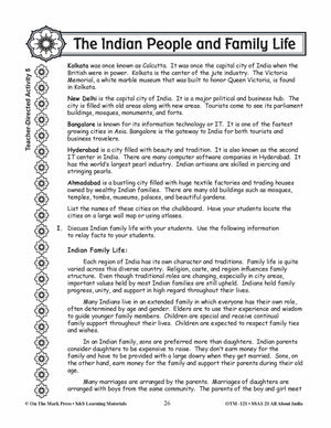 The Indian People and Family Life Grades 3-5 Lesson Plan