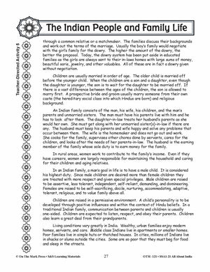 The Indian People and Family Life Grades 3-5 Lesson Plan