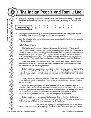 The Indian People and Family Life Grades 3-5 Lesson Plan