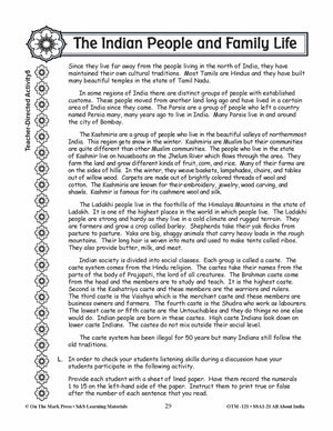 The Indian People and Family Life Grades 3-5 Lesson Plan