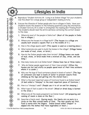 Lifestyles in India Grades 3-5 Lesson Plan