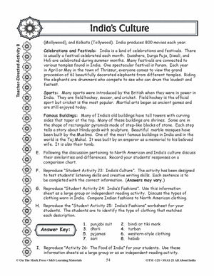 India's Culture Grades 3-5 Lesson Plan