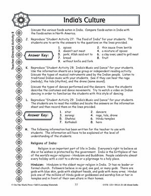India's Culture Grades 3-5 Lesson Plan