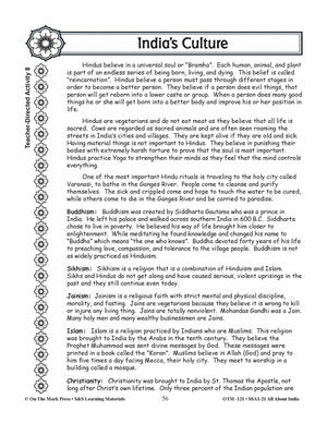 India's Culture Grades 3-5 Lesson Plan