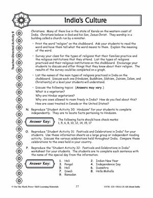 India's Culture Grades 3-5 Lesson Plan