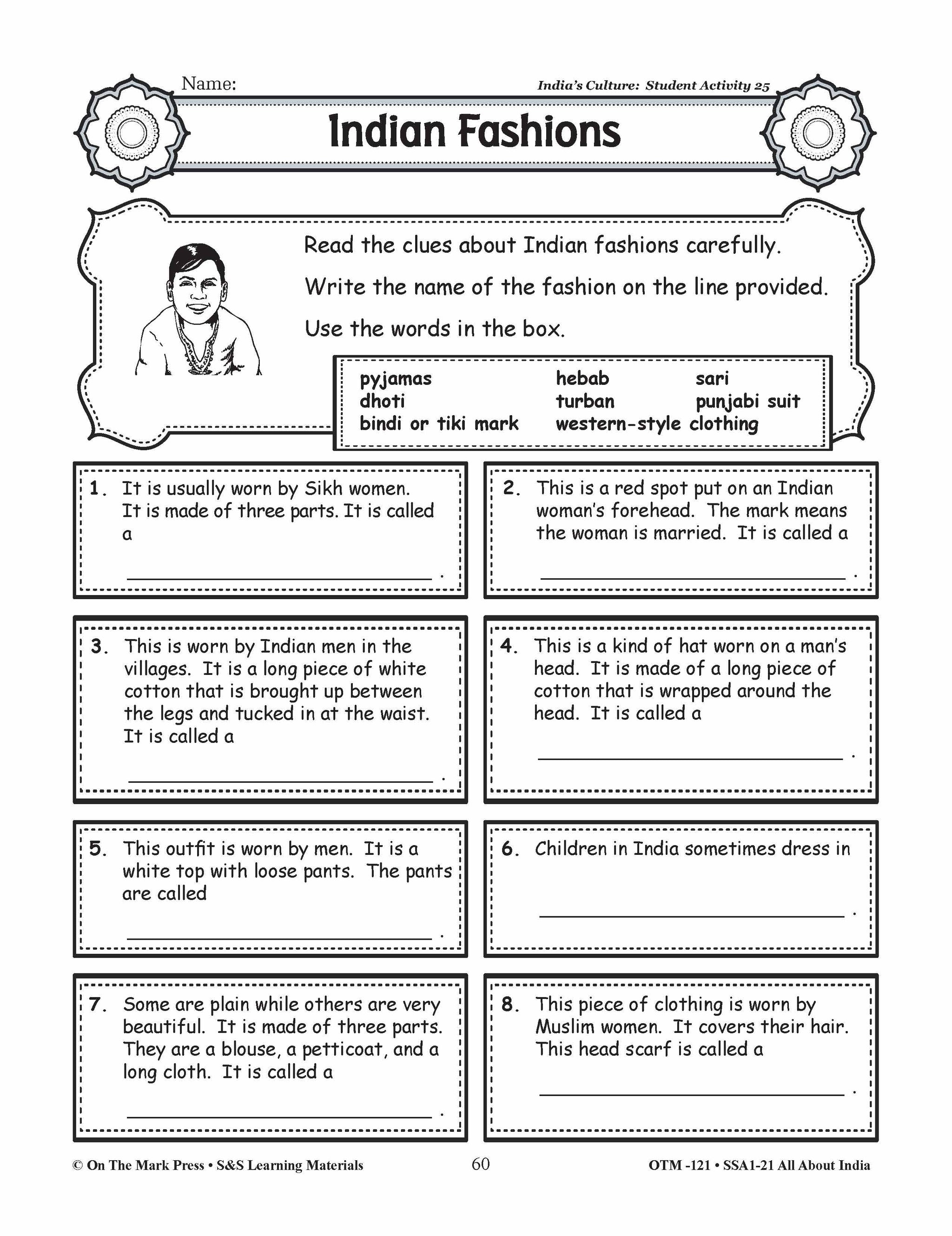 India's Culture Grades 3-5 Lesson Plan