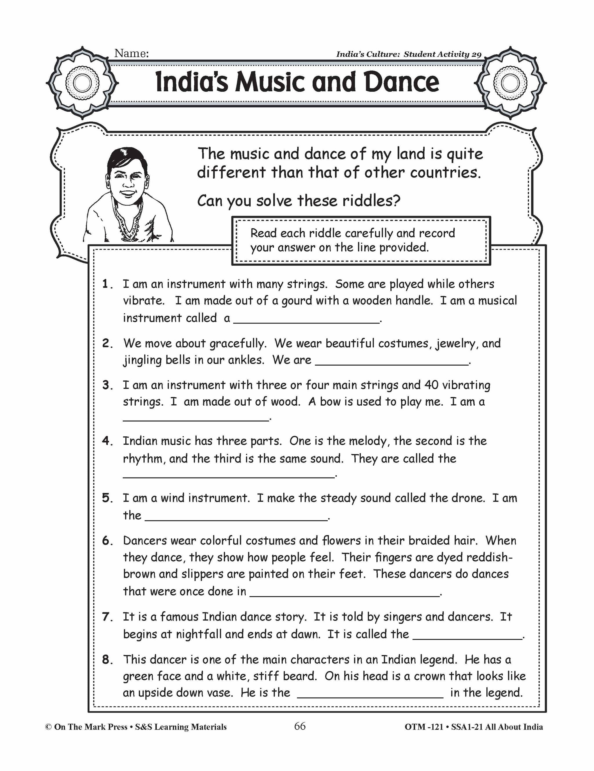 India's Culture Grades 3-5 Lesson Plan