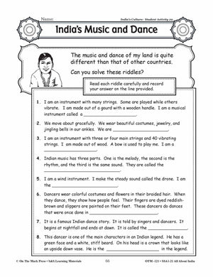 India's Culture Grades 3-5 Lesson Plan