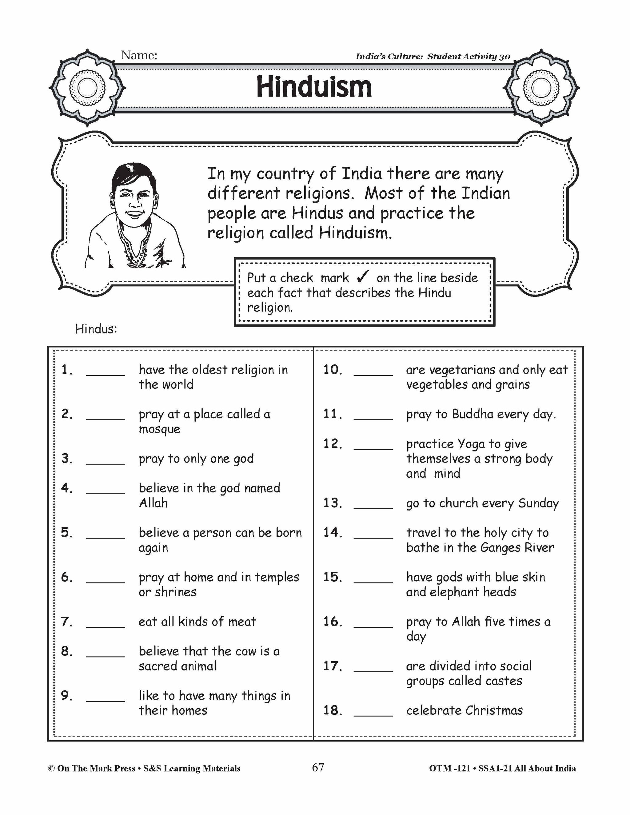 India's Culture Grades 3-5 Lesson Plan