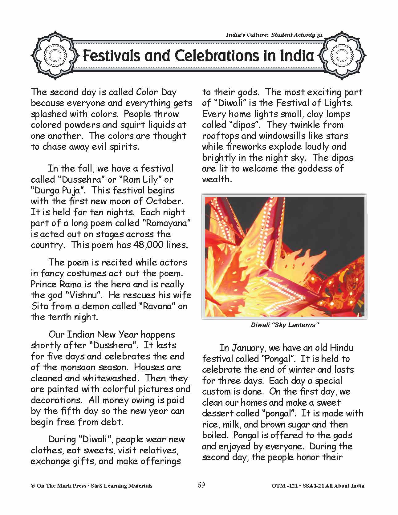 India's Culture Grades 3-5 Lesson Plan