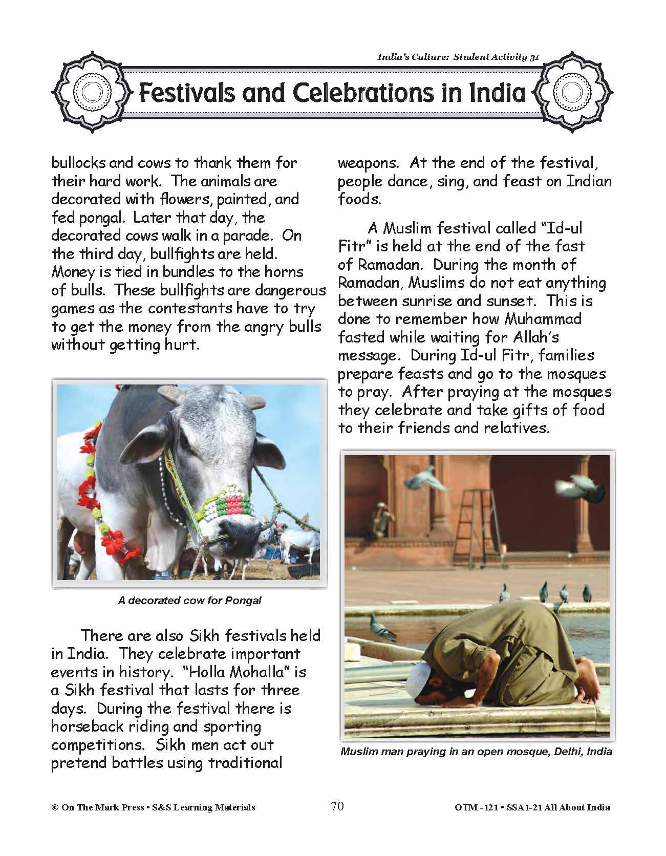 India's Culture Grades 3-5 Lesson Plan