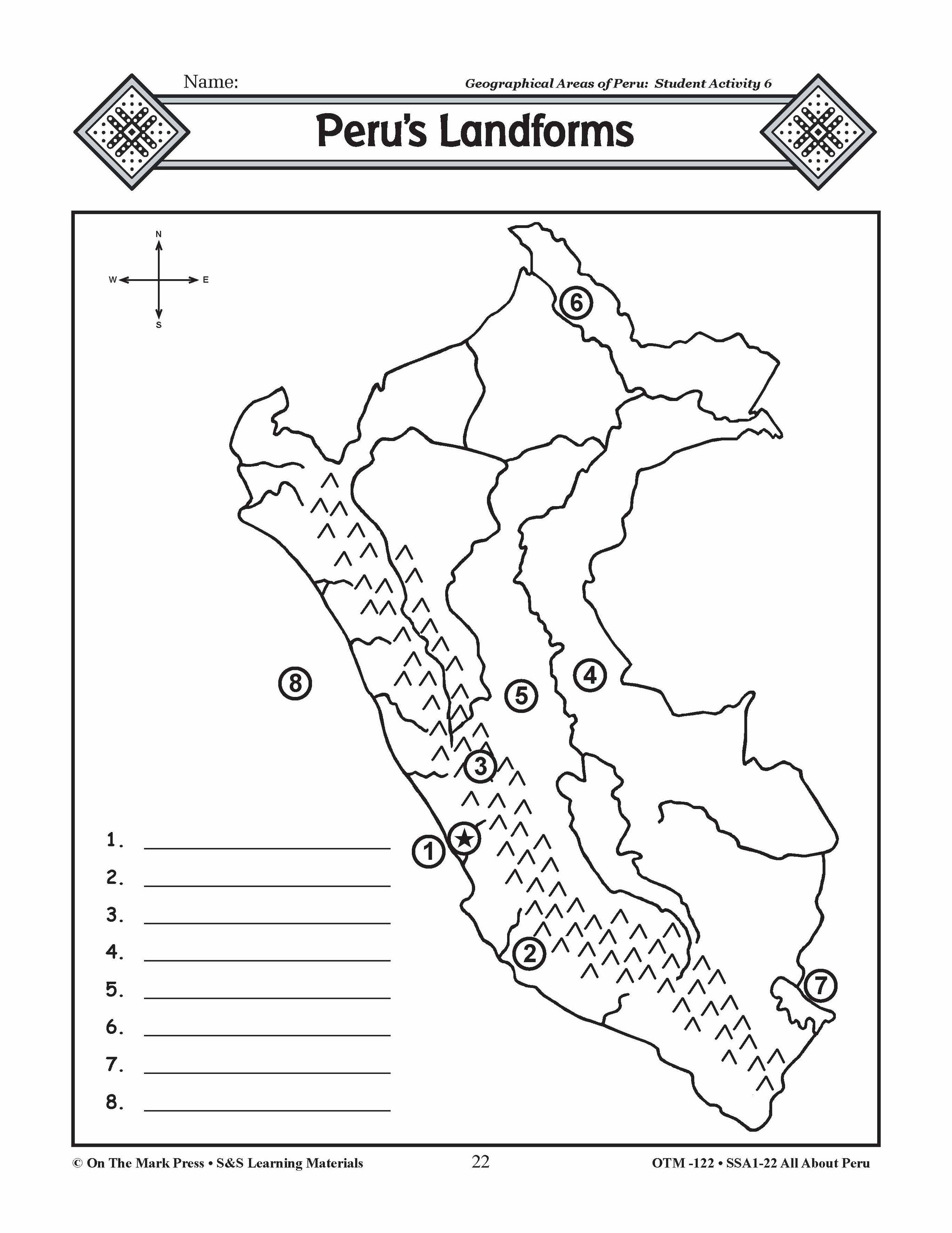 Geographical Areas of Peru Grades 3-5