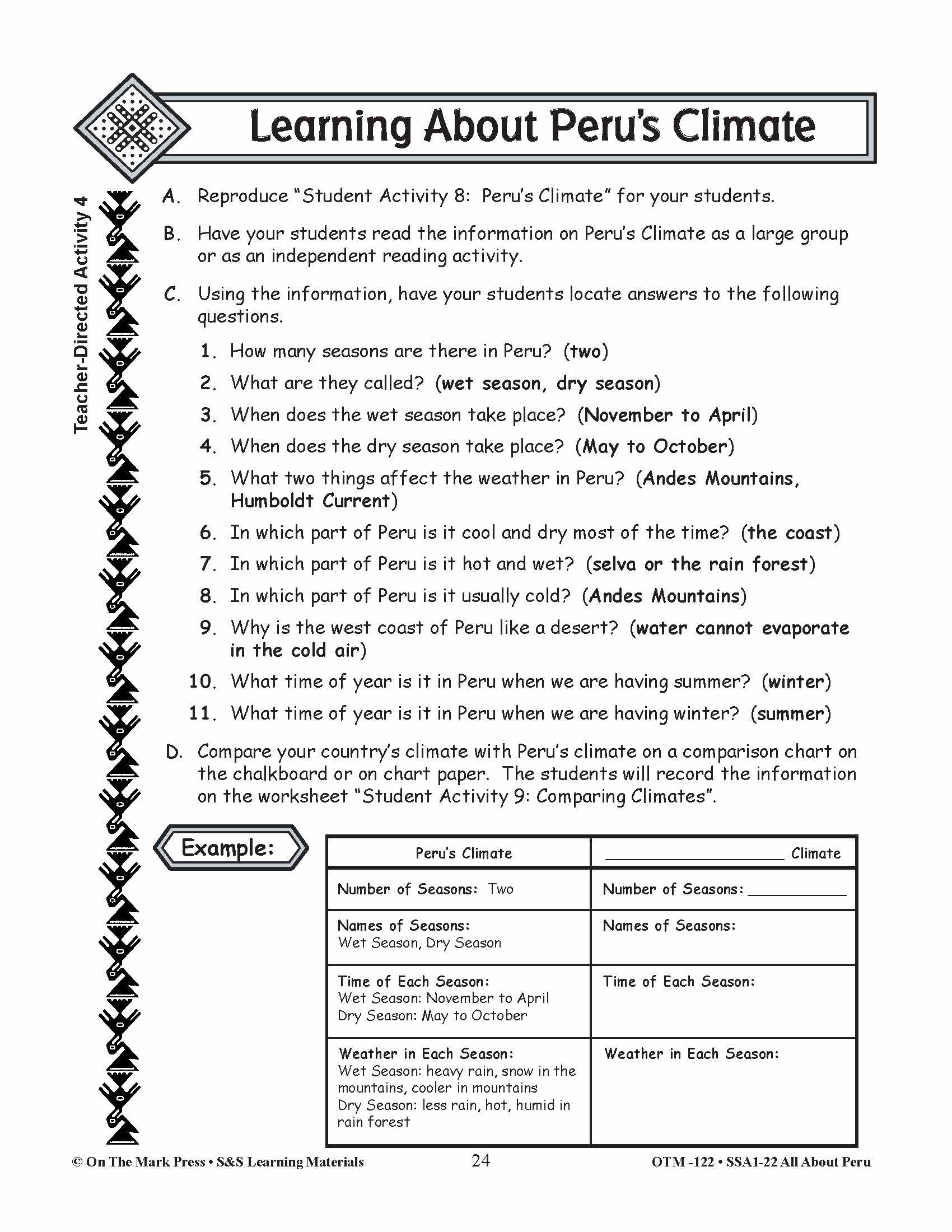 Learning About Peru’s Climate Grades 3-5