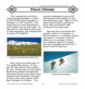 Learning About Peru’s Climate Grades 3-5