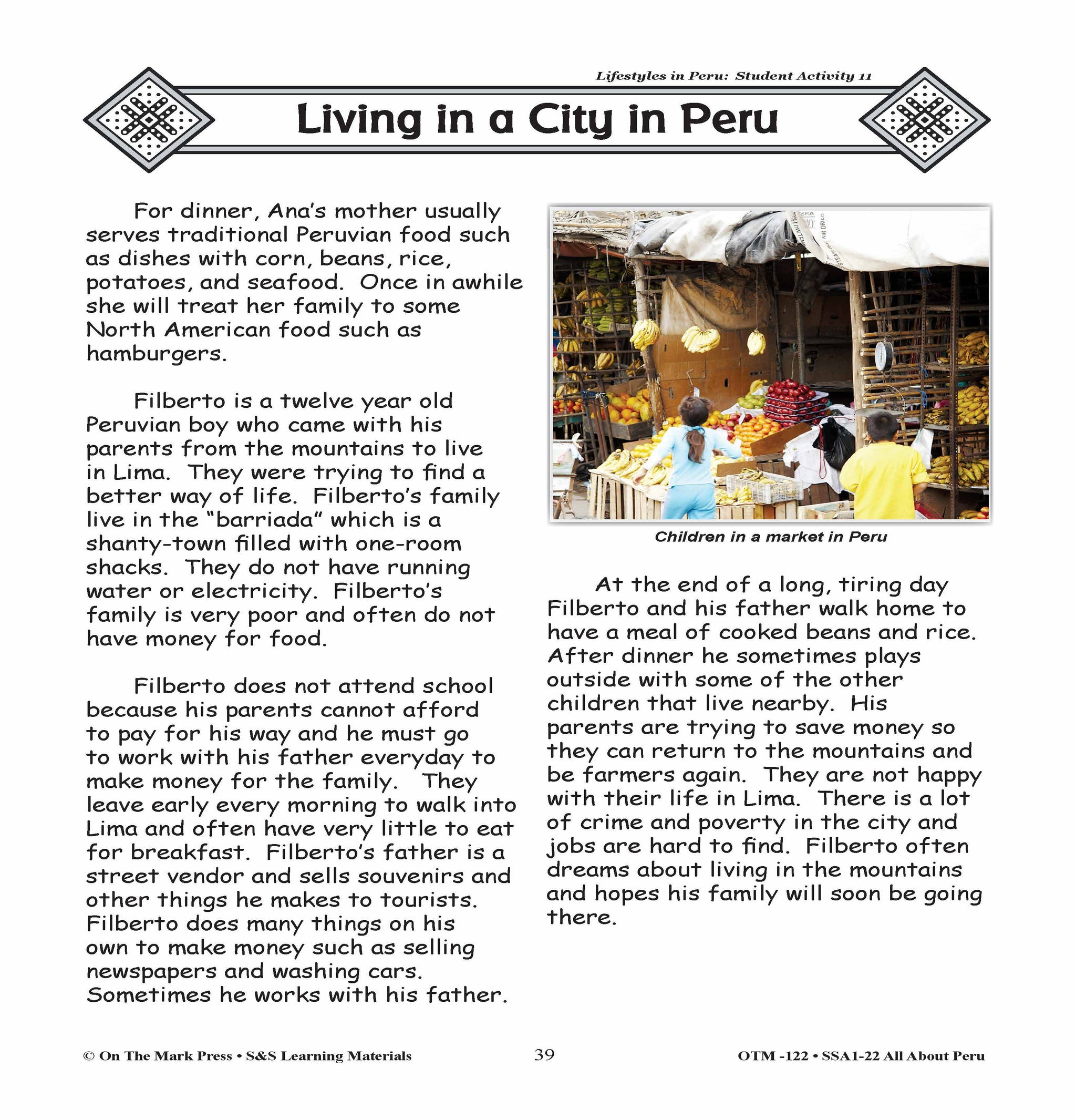 Lifestyles in Peru Grades 3-5