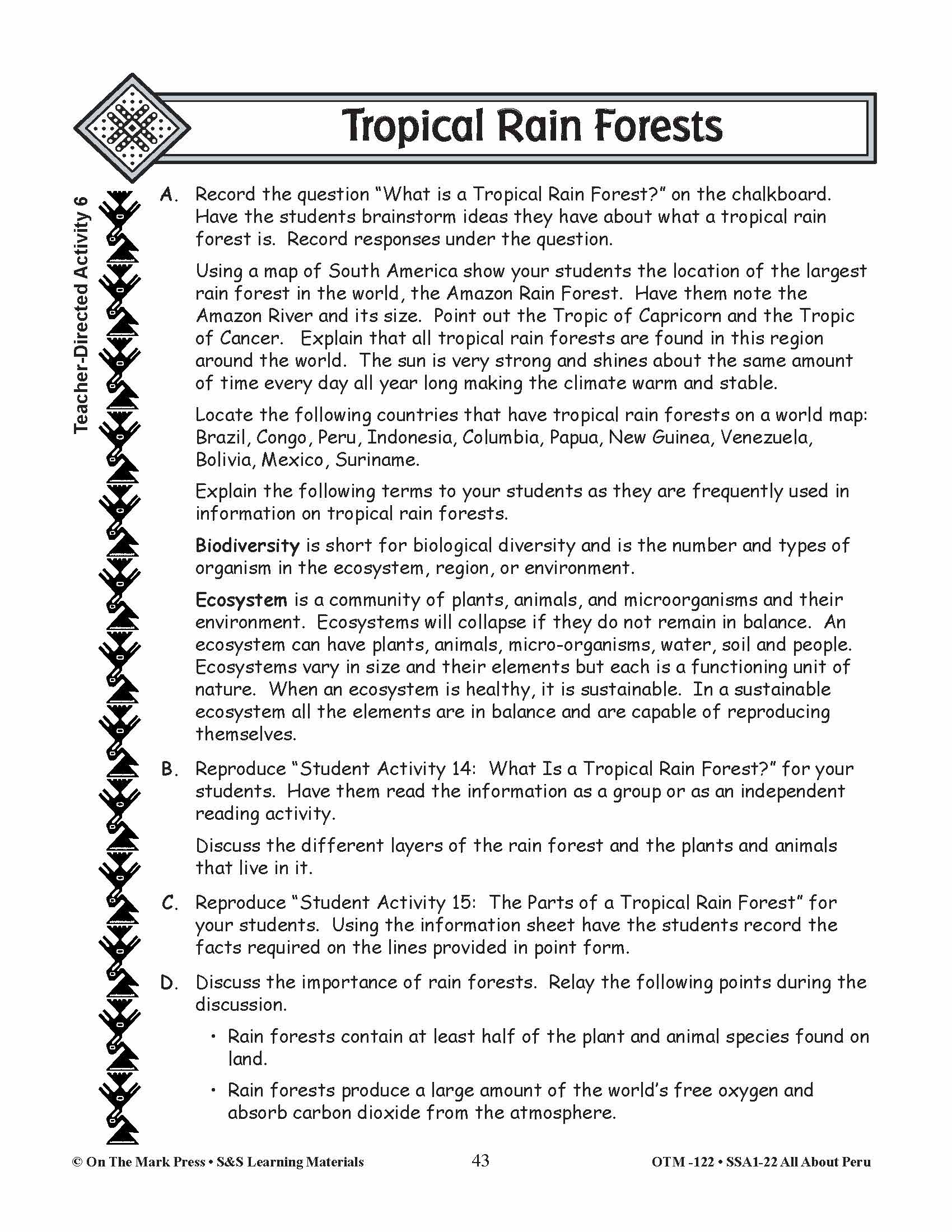 Tropical Rain Forests of Peru Grades 3-5