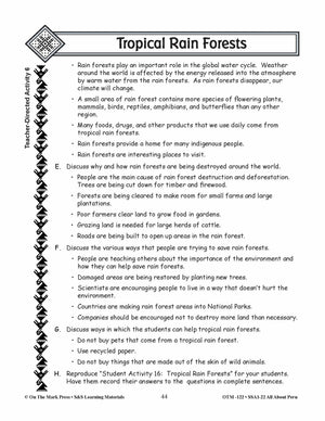 Tropical Rain Forests of Peru Grades 3-5