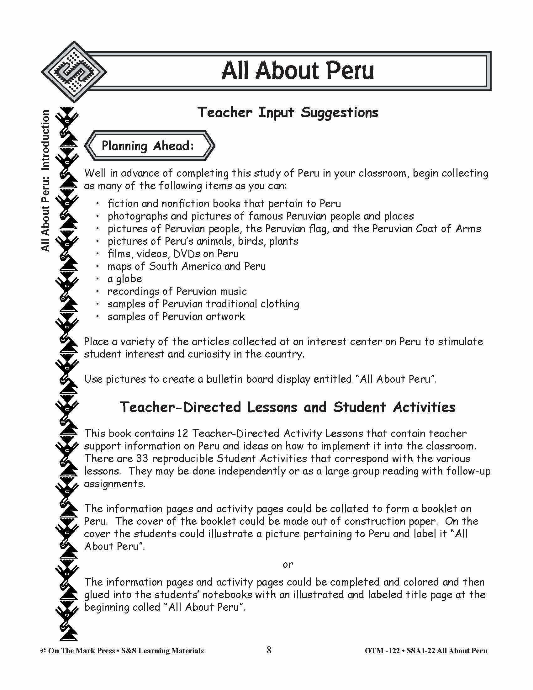 Peru’s History Lessons Grades 3-5