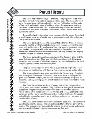 Peru’s History Lessons Grades 3-5