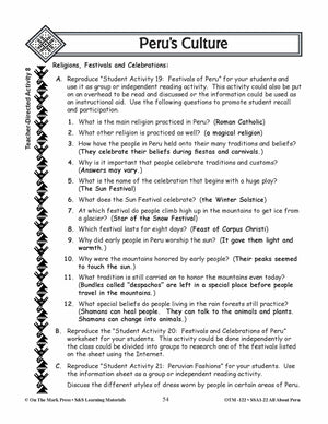 Peru’s Culture Lessons Grades 3-5