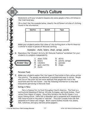 Peru’s Culture Lessons Grades 3-5
