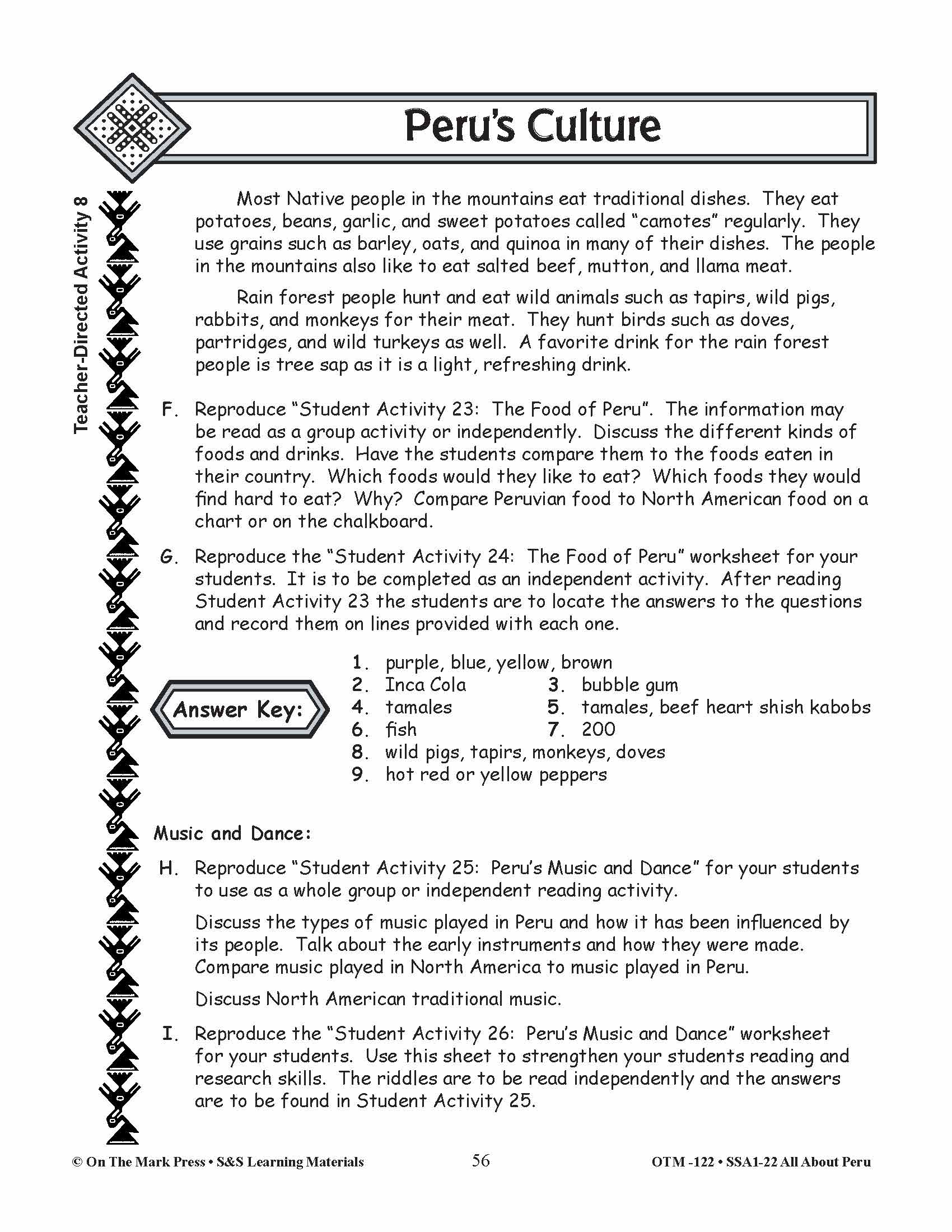 Peru’s Culture Lessons Grades 3-5