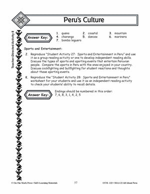 Peru’s Culture Lessons Grades 3-5