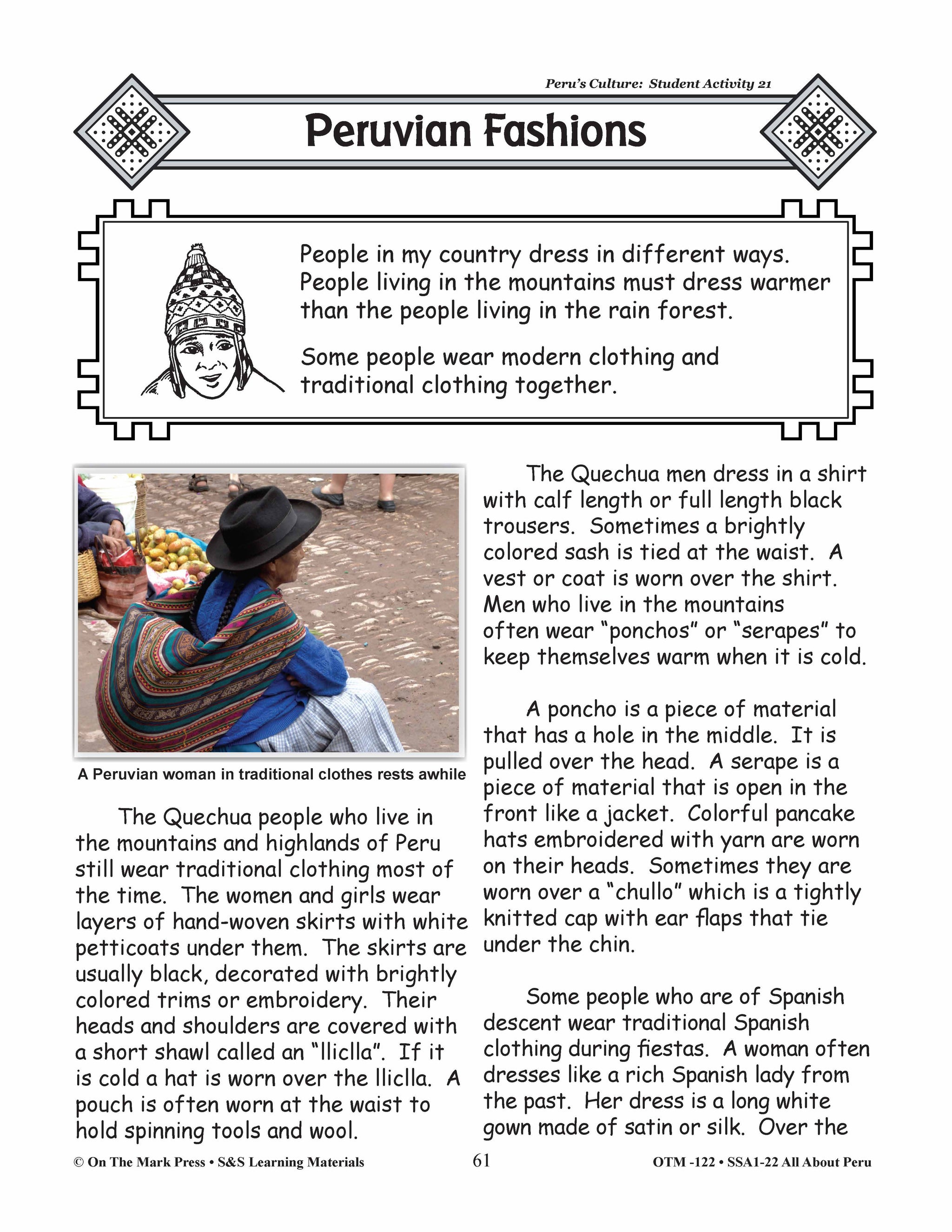Peru’s Culture Lessons Grades 3-5