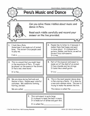 Peru’s Culture Lessons Grades 3-5