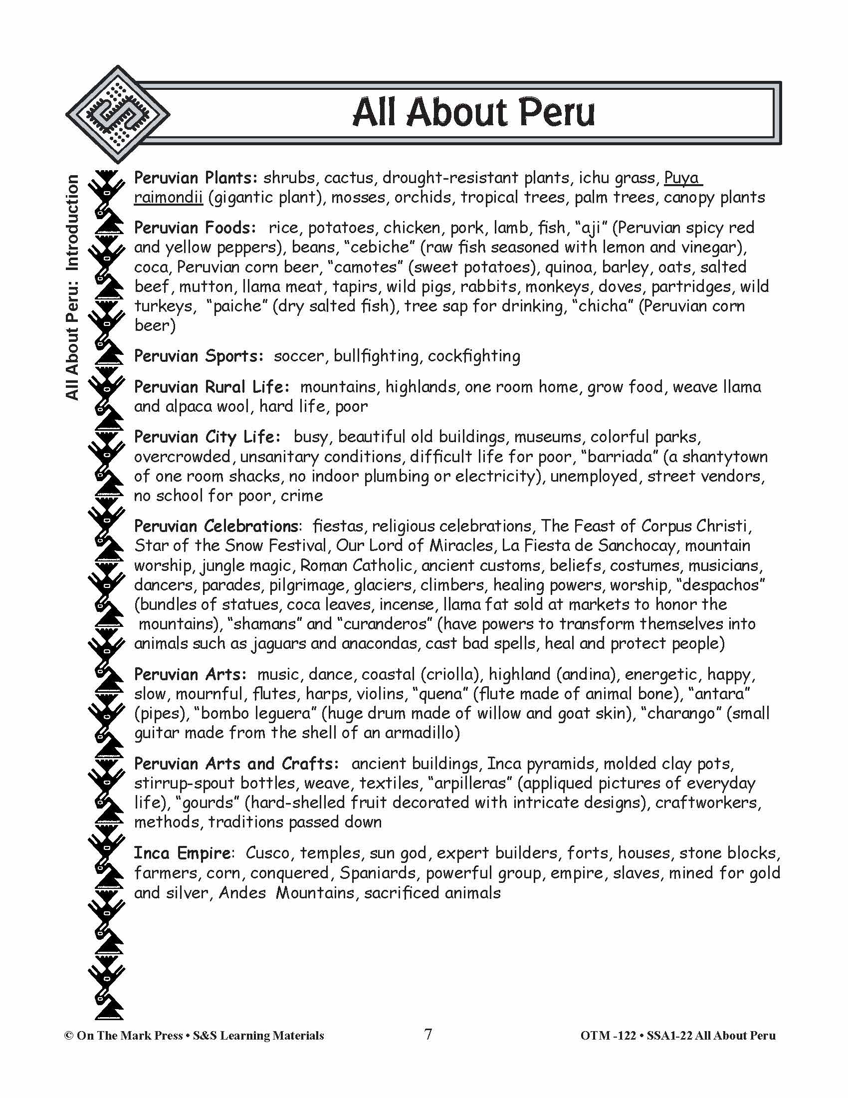 Transportation in Peru Grades 3-5