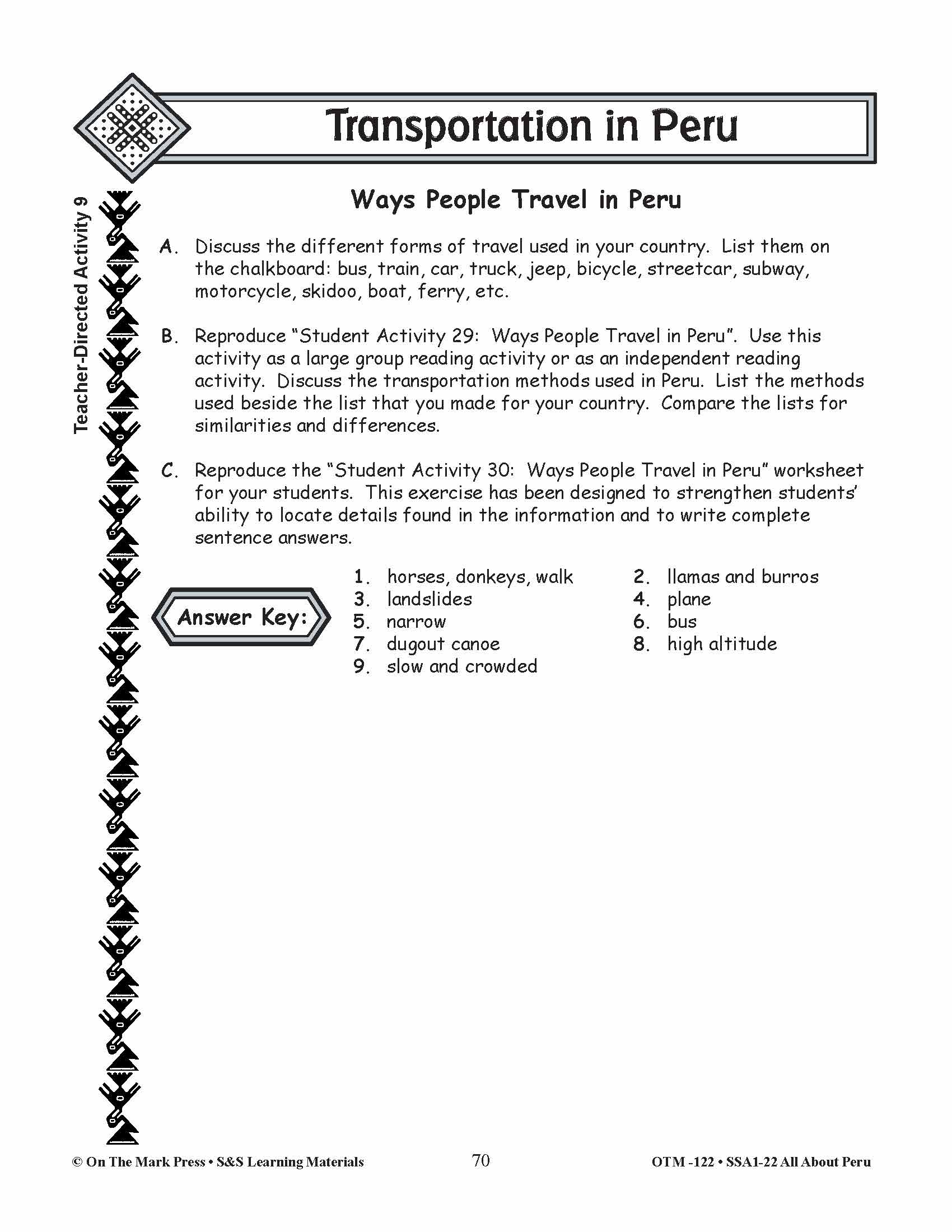 Transportation in Peru Grades 3-5