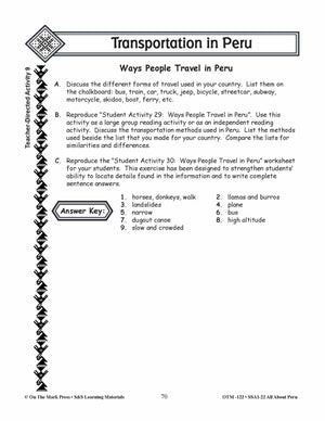 Transportation in Peru Grades 3-5