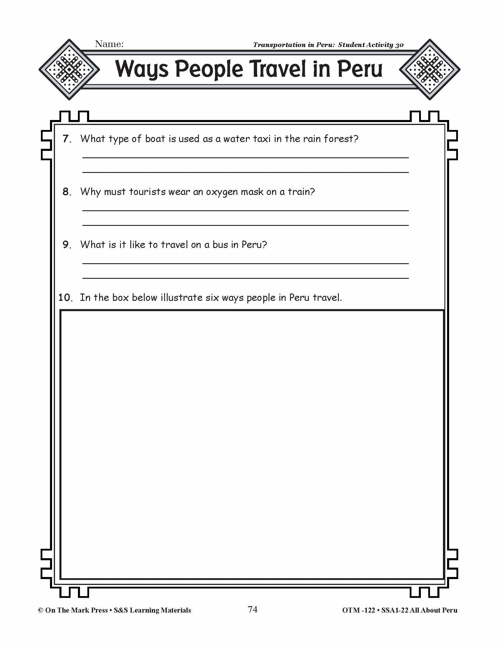 Transportation in Peru Grades 3-5