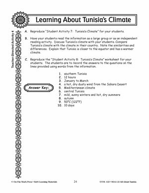 Learning About Tunisia's Climate Grades 3-5