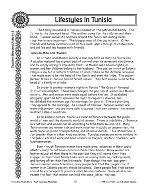 Lifestyles in Tunisia Grades 3-5