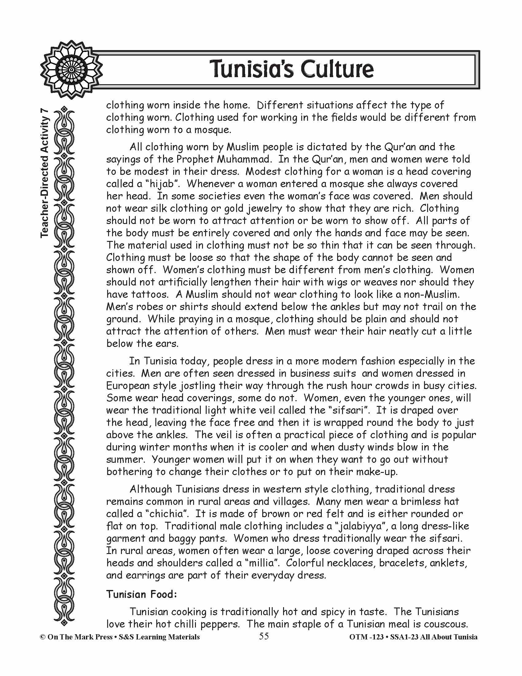 Tunisia's Culture Grades 3-5