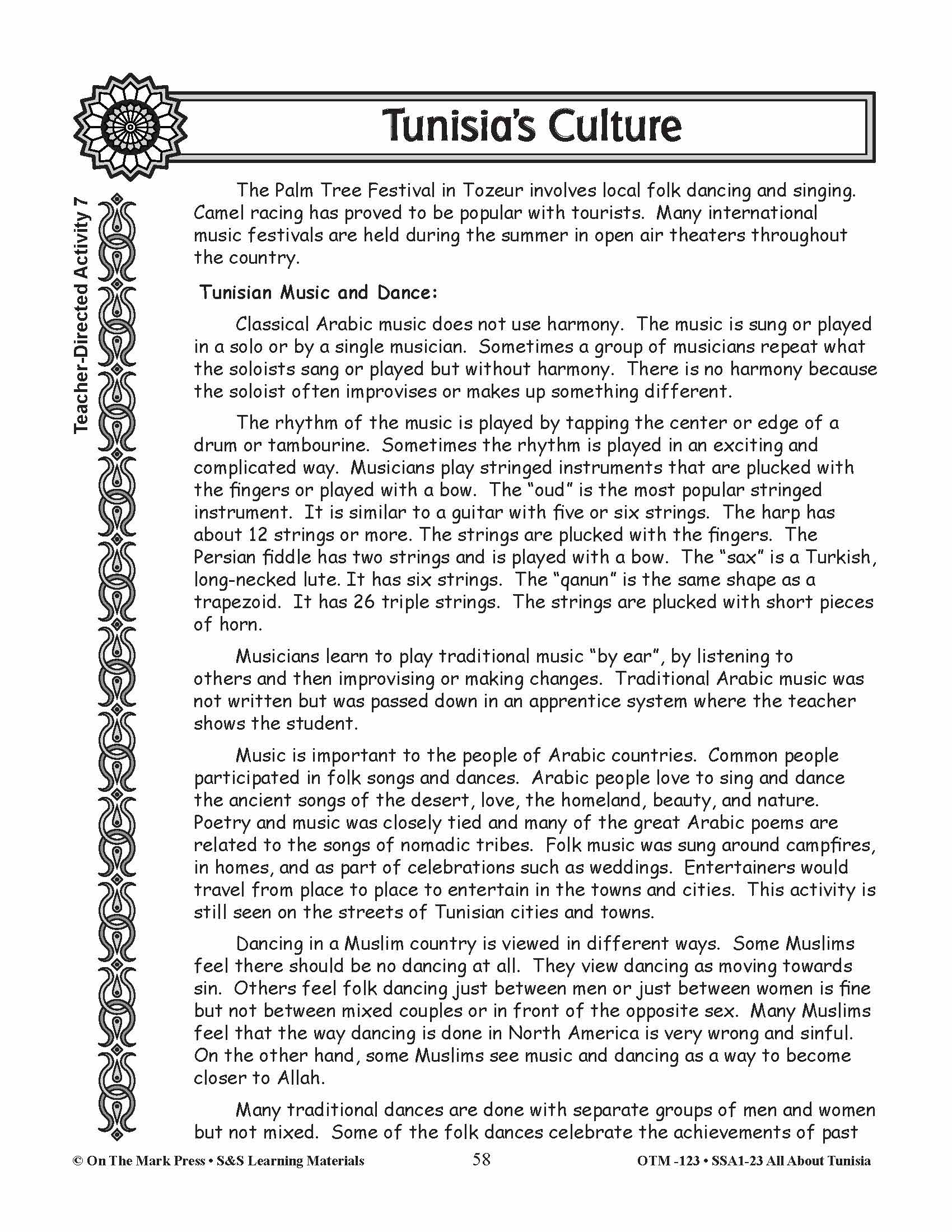 Tunisia's Culture Grades 3-5