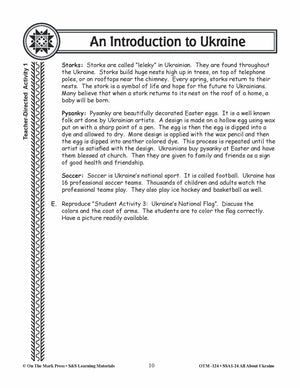 An Introduction to Ukraine - A Teacher Directed Lesson Plan Grades 3-5