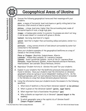 Geographical Areas of Ukraine Grades 3-5