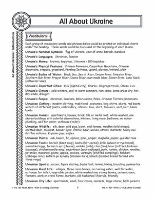Geographical Areas of Ukraine Grades 3-5