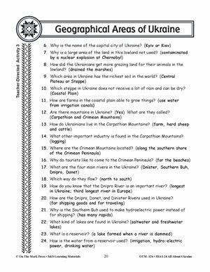 Geographical Areas of Ukraine Grades 3-5
