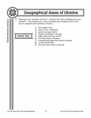 Geographical Areas of Ukraine Grades 3-5