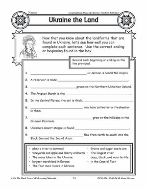 Geographical Areas of Ukraine Grades 3-5