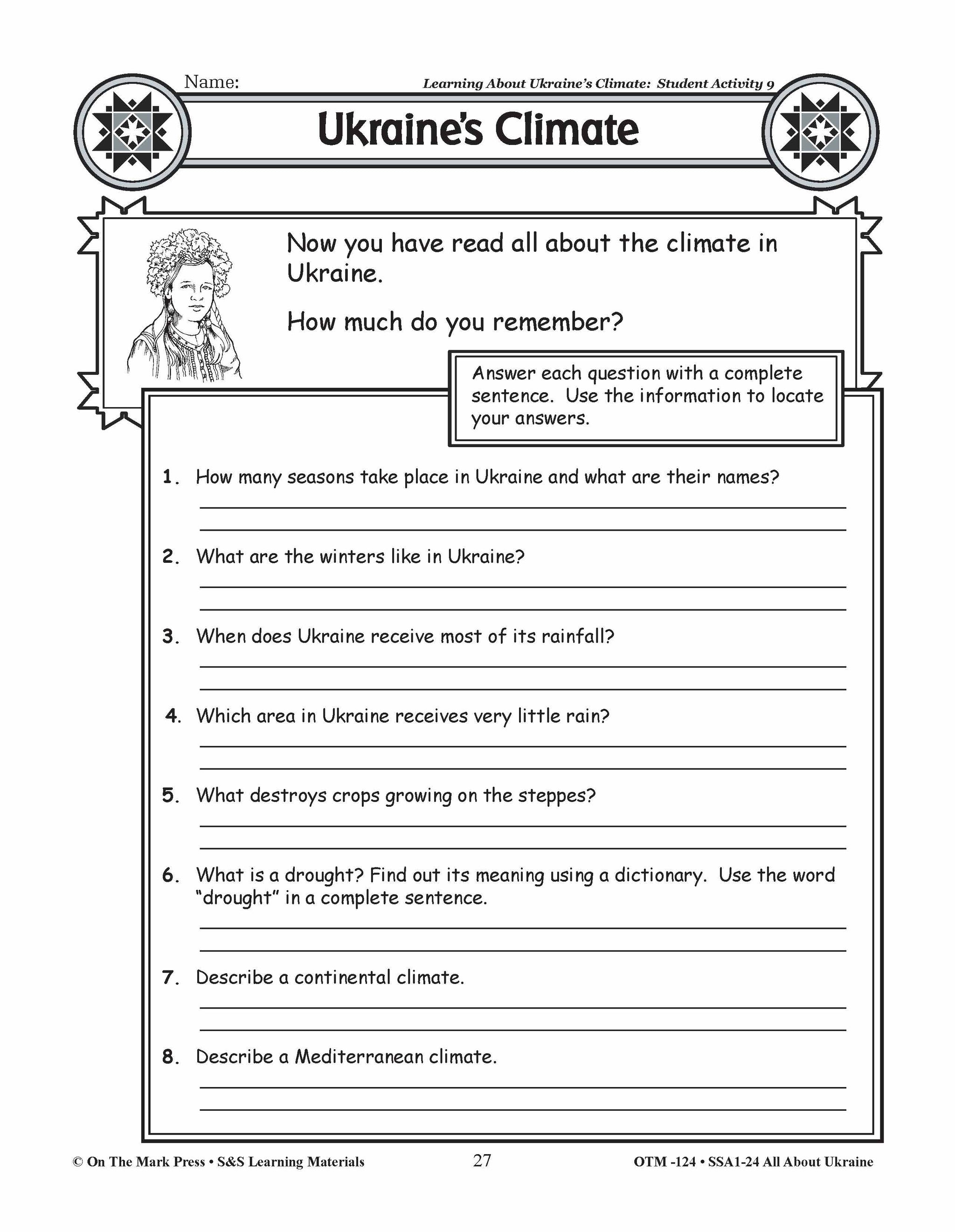 Learning About Ukraine’s Climate Grades 3-5