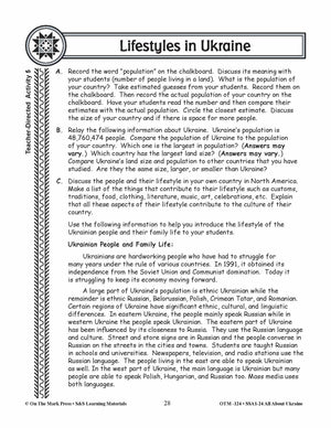 Lifestyles in Ukraine Grades 3-5