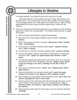 Lifestyles in Ukraine Grades 3-5