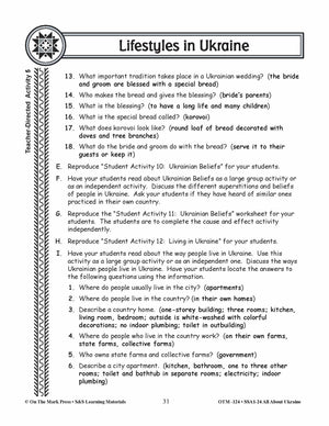 Lifestyles in Ukraine Grades 3-5